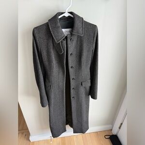 Vintage MaxMara Alpaca Wool Tailored Coat - Charcoal Gray - US 6